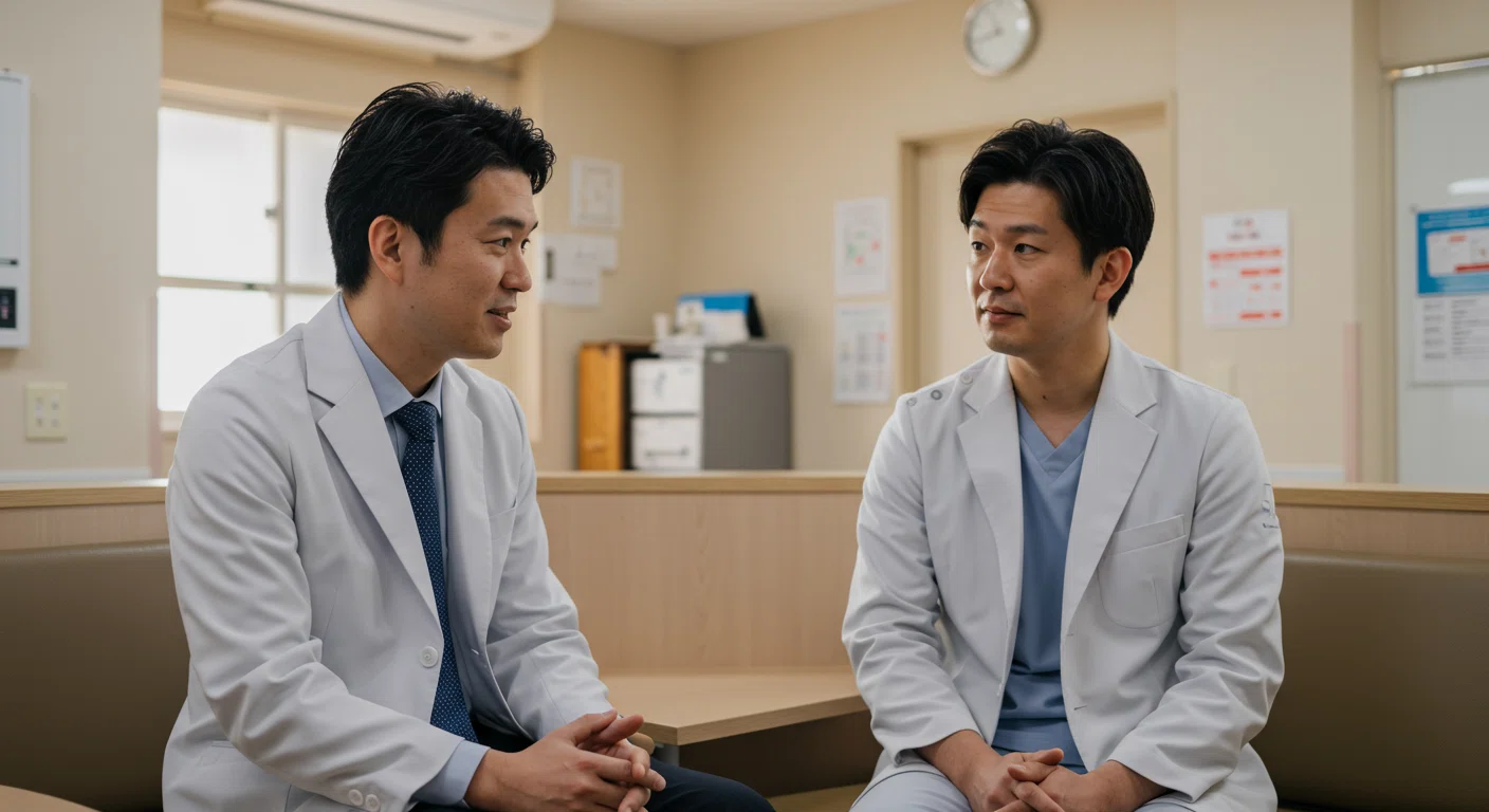 同僚と話し合う医師