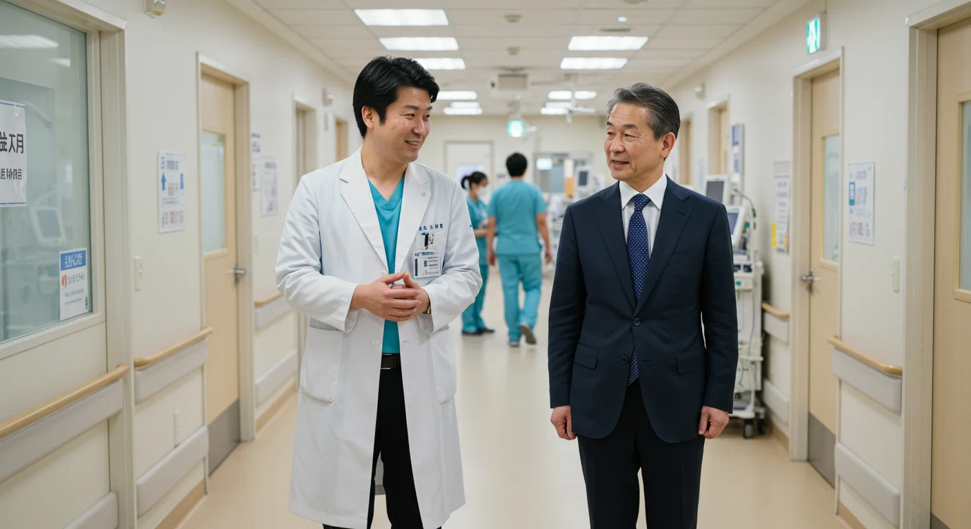 医師が転職先の病院を訪問している様子