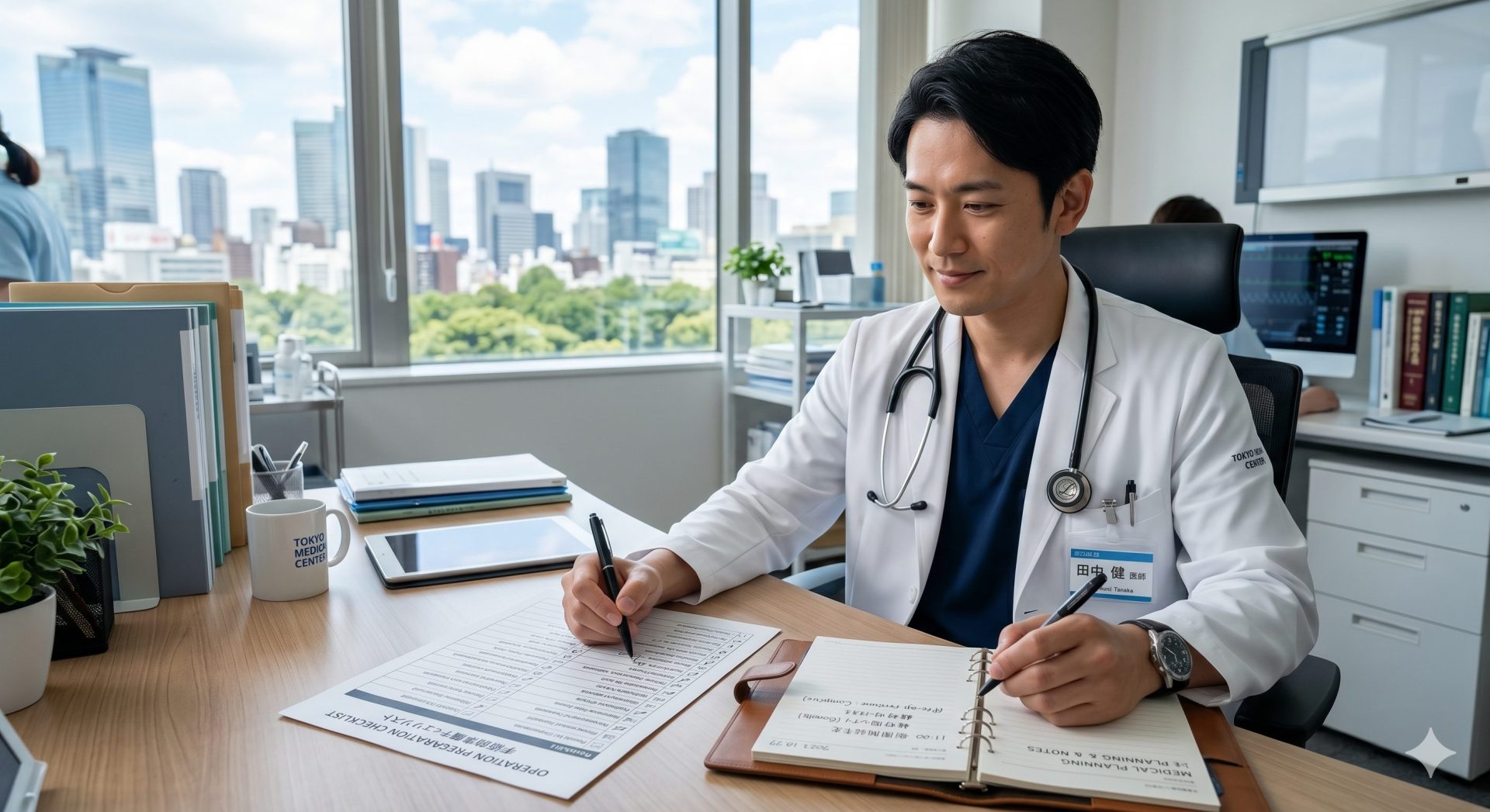 医局を辞める前のチェックリストを確認する医師のイメージ