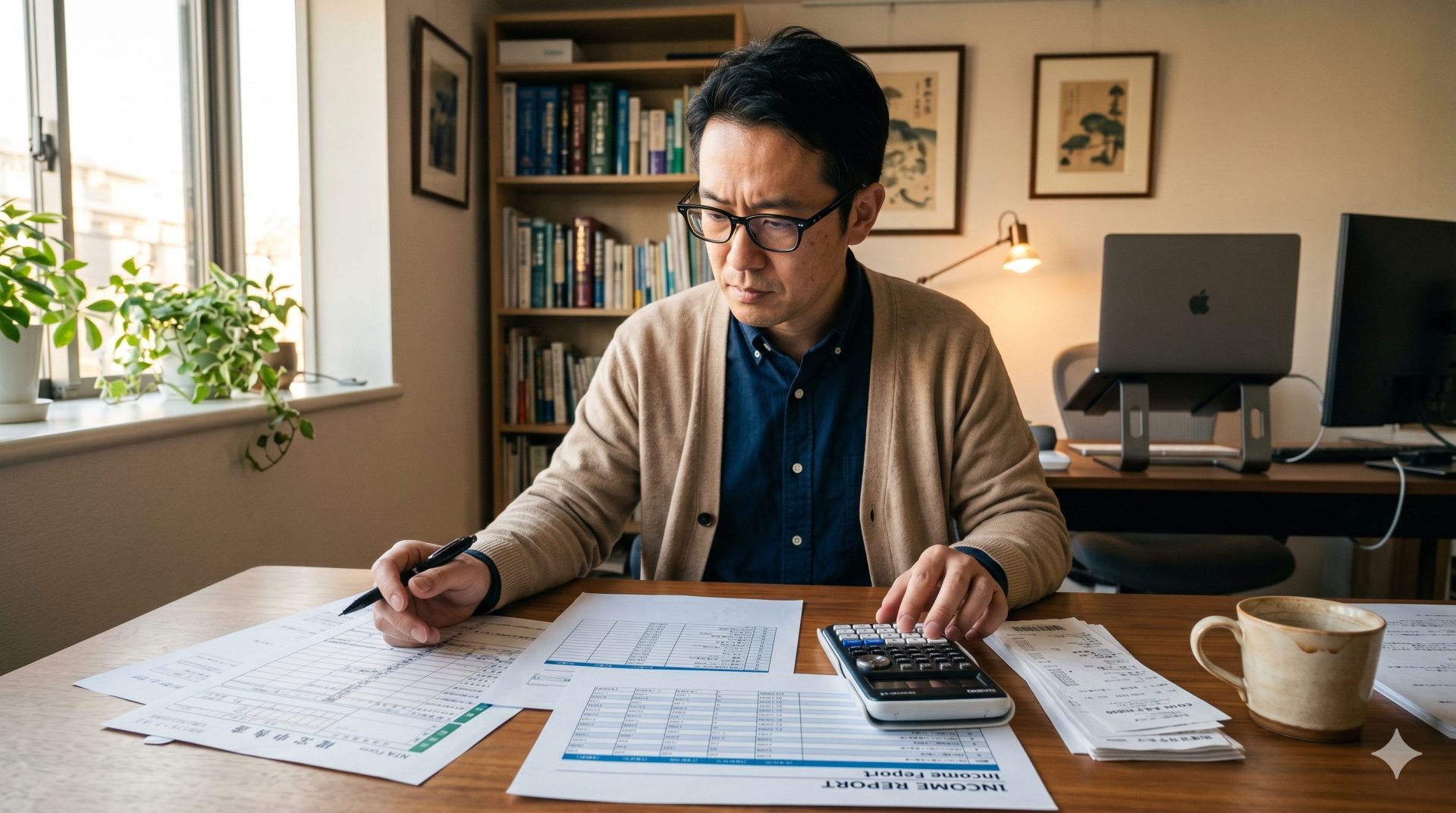 収入を確認するフリーランス医師のイメージ