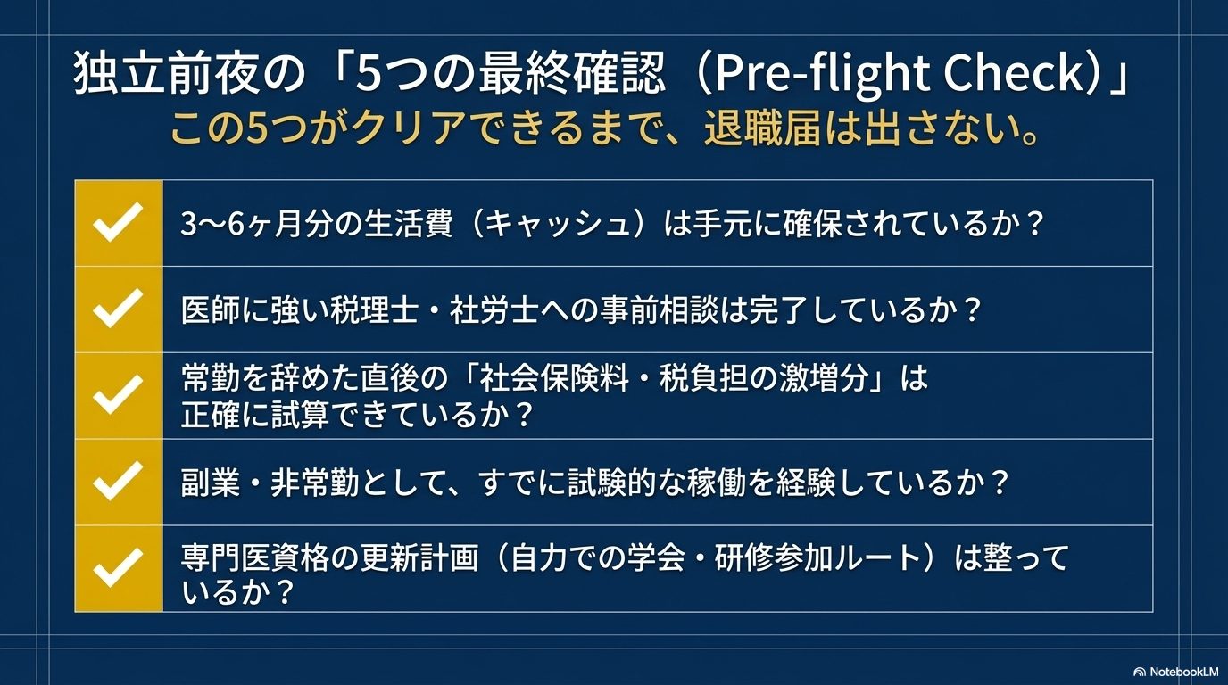 独立して退職届を出す前にクリアすべき5つの最終チェック項目。