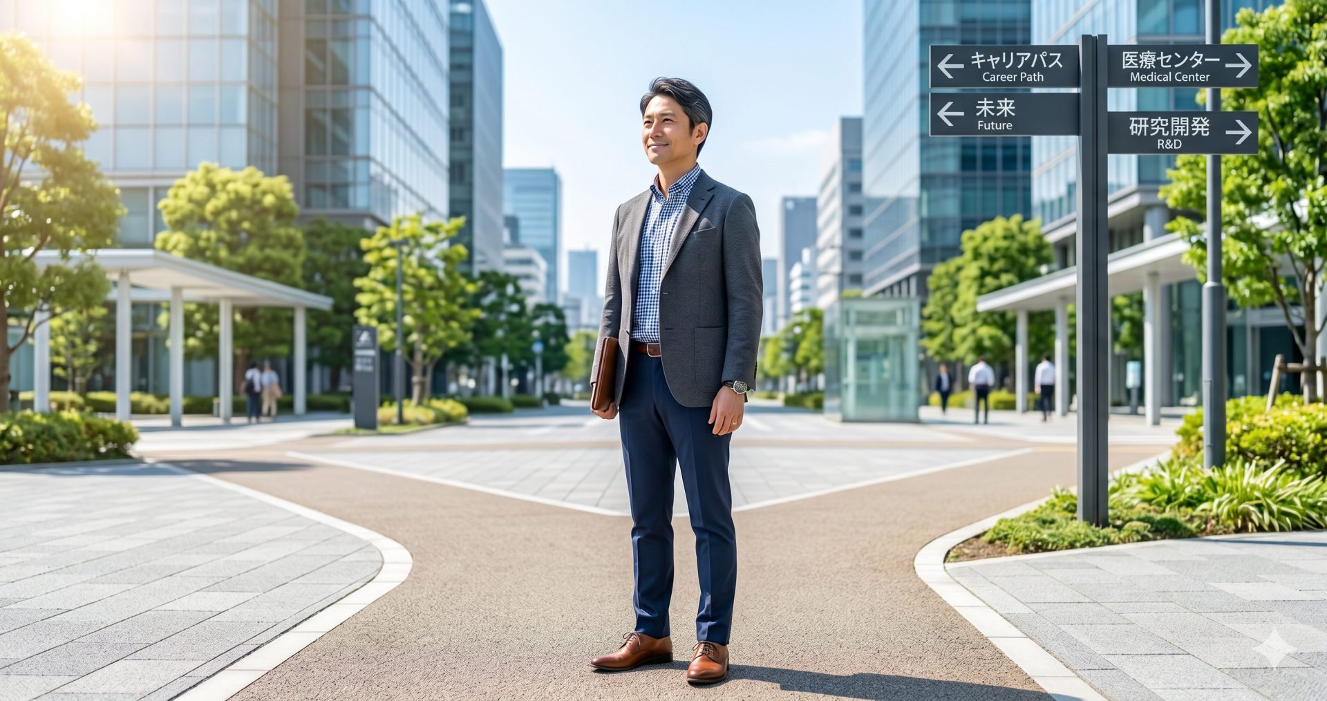 外科医が白衣を脱ぎ新しいキャリアへ踏み出すイメージ