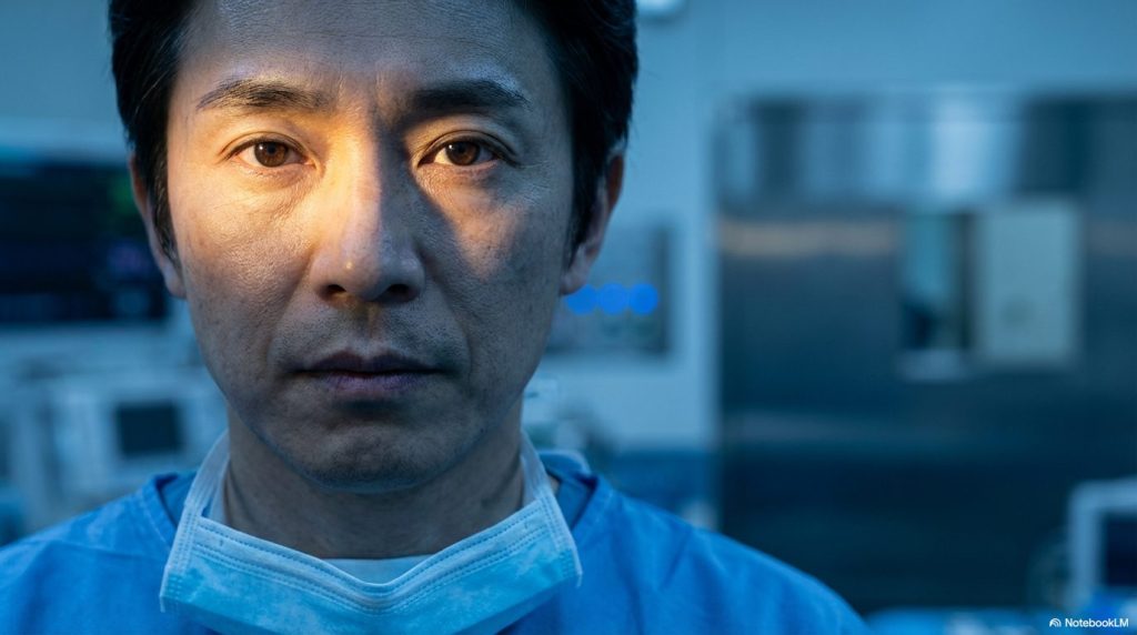 外科医の年収格差や診療科ごとの給与モデル、キャリアを最大化するための戦略をまとめたインフォグラフィック。