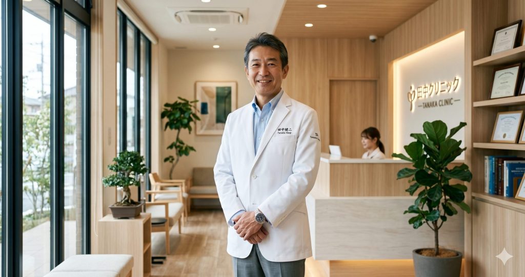 クリニックを開業した医師が院内を見渡すイメージ