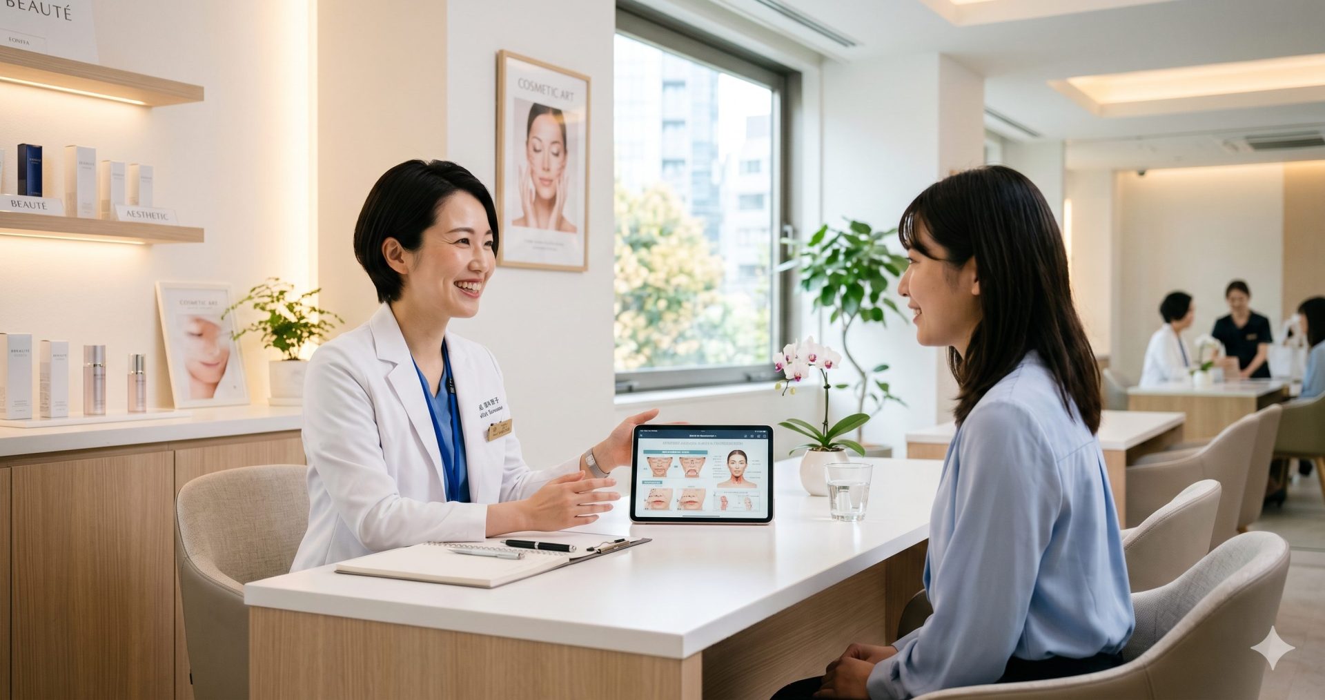 美容外科クリニックで自信を持って施術する医師のイメージ